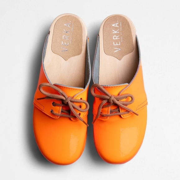 Verka Swedish Neon Orange Women's Clogs Sz 39 US 8-8.5 - Picture 14 of 16